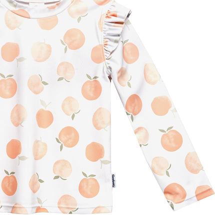 Gerber Baby Girl's Toddler Long Sleeved Rashguard Swim Bathing Suit Set, Peaches, 12 Months