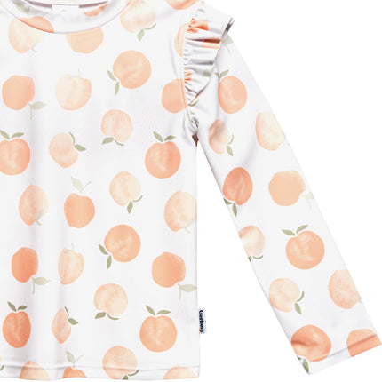 Gerber Conjunto de camiseta de manga larga para bebé niña y traje de baño, Duraznos, 3T