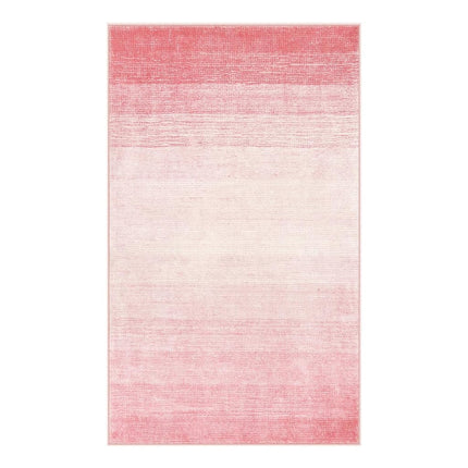 Wonnitar Washable 3x5 Area Rug, Pink Rugs for Girls Bedroom, Contemporary Ombre Nursery Soft Mat for Baby Girl, Modern Non-Skid Faux Wool Indoor Carpet for Bathroom Dorm Bedside (Pink,3'x5')