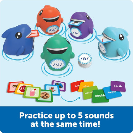 Learning Resources Say-a-Sound Sorting Sharks - Phonemic Awareness, ESL Teaching Materials, Letter Sounds for Kindergarten, Speech Therapy Tools, Phonics Flash Cards