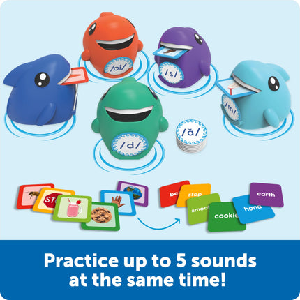 Learning Resources Tiburones clasificadores "Di un sonido" - Conciencia fonémica, materiales de enseñanza de ESL, sonidos de letras para jardín de infancia, herramientas de terapia del habla, tarjetas de fonética