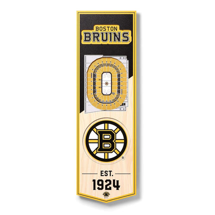YouTheFan NHL Boston Bruins - TD Garden 3D Banner, Team Colors, 6" x 19"