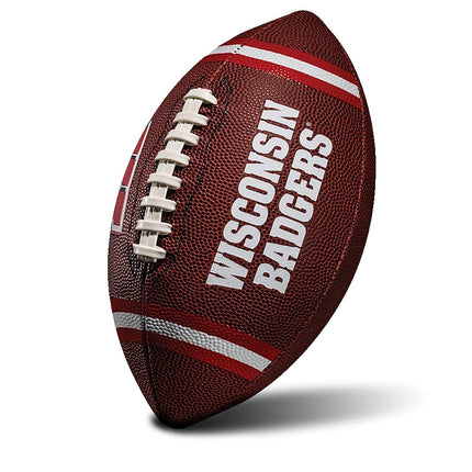 Franklin Sports Wisconsin Badgers Kids NCAA Youth Football - Official College Team Football with Team Logos - Junior Size Football