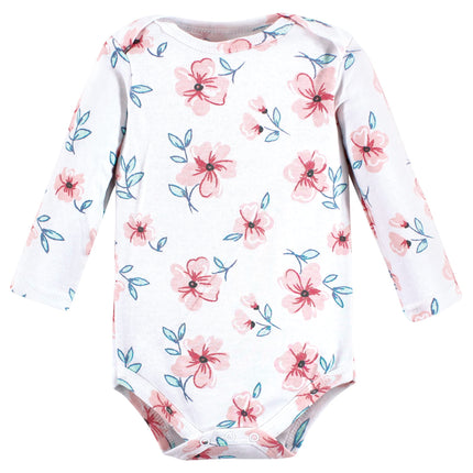 Hudson Baby Baby Girls Cotton Long-sleeve Bodysuits 3-pack, Perfect Mommy, 9-12 Months