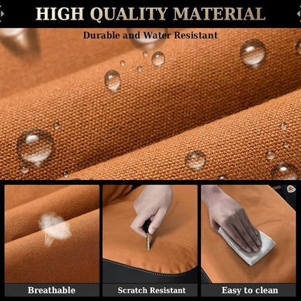 Coverado Car Back Seat Covers, Canvas Universal Seat Covers for Cars, Rear Car Seat Cushions, Auto Seats Protectors for Kids & Dogs, Driver Seat Covers Fit for Most Vehicles Trucks SUVs/Khaki