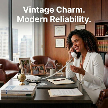 Téléphones fixes pour la maison - Téléphones pour malentendants - Téléphone filaire pour seniors - Téléphone rétro - Version améliorée du téléphone fixe de 1965 - Téléphone analogique - Grosses touches, téléphones iSoHo (blanc)