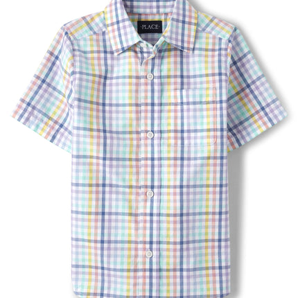 The Children's Place Big Boys' Short Sleeve Button