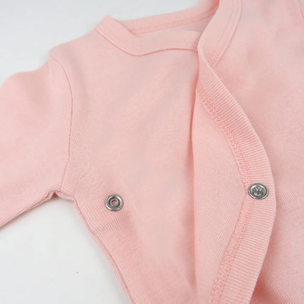 HonestBaby Bodysuits tipo kimono de algodón orgánico de manga larga con broches laterales para bebé (paquete de 3), piña rosa, de 6 a 9 meses