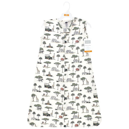 Hudson Baby Unisex Baby Cotton Sleeveless Wearable Sleeping Bag, Sack, Blanket, Going on Safari, 0-6 Months