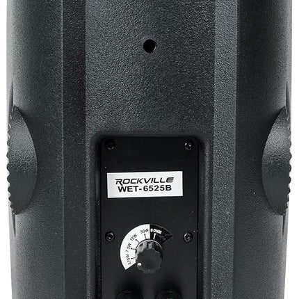 (6) Rockville WET-6525B 6.5" 70V Commercial Indoor/Outdoor Wall Speakers in Black