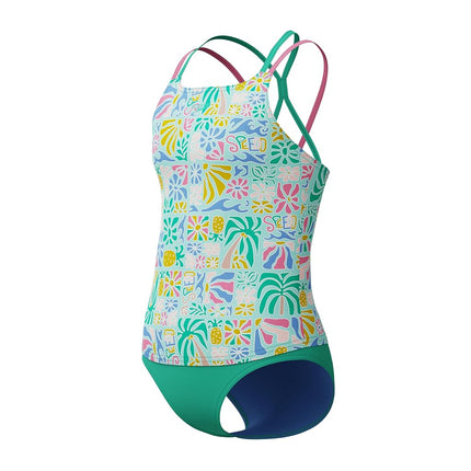 Speedo Girls Swimsuit Two Piece Tankini Thin Strap