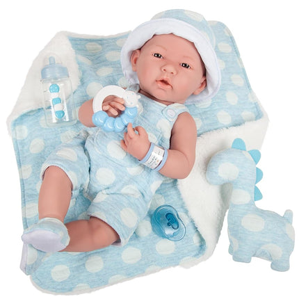 JC TOYS-La Newborn Baby Doll, Blue with White (18064)