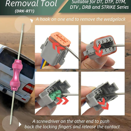 482 PCS DT Deustch Connector Kit, 2 3 4 6 8 12 Pin Waterproof Automotive Electrical Connectors, Including Deutsch Crimping Tool, Removal Tool, 16# Solid Contacts