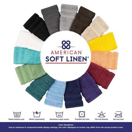 American Soft Linen Luxury Washcloths for Bathroom, 600 GSM 100% Cotton 4 Piece Turkish Wash Cloth Set, 13x13 in Soft Rags for Body and Face, Sage Green Washcloths