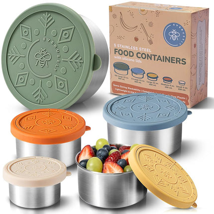 Everusely Stainless Steel Containers with Lids, Le