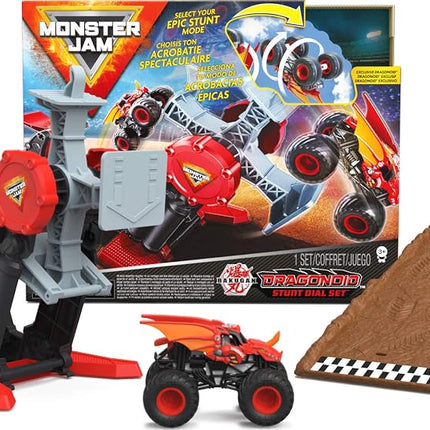 Monster Jam - Coffret de jeu 1:64 - Camion Dragonoid, figurine de pilote, décalcomanies - Vert - Enfant - Monster Truck