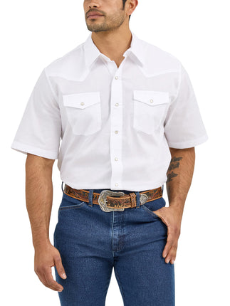 Wrangler Men's Sport Western Basic Two Pocket Shor