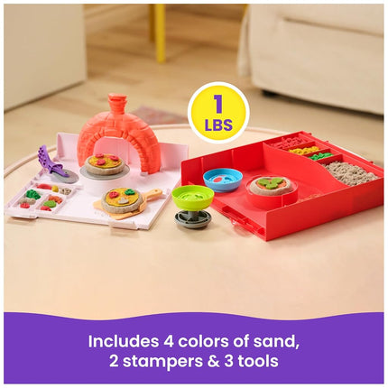 Kinetic Sand, SquishPizza Rising Pizza Playset with 452g Play Sand and 5 Tools, Kids’ Toys for Girls and Boys Aged 5 and up