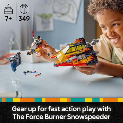 LEGO Star Wars 75414 The Force Burner Snowspeeder - Building Toy incl. 3 Minifigures with Lightsabers, plus a Speeder Bike - Gift for 7+ Year Old Boys & Rebuild the Galaxy Fans