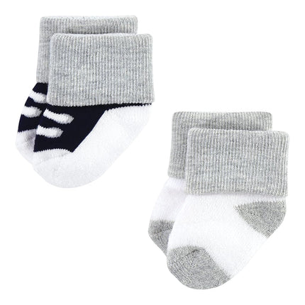 Hudson Baby Chaussettes riches en coton pour nouveau-nés et chaussettes en tissu éponge pour bébés filles, maman papa garçon marine rouge, 0-6 mois