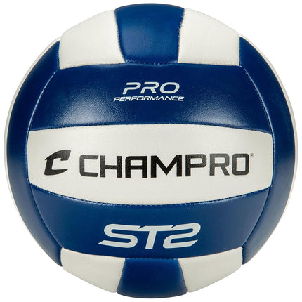 CHAMPRO - ST2 Ballon de Volley-ball d'Intérieur ou d'Extérieur - Ballon de Volley-ball Récréatif Taille Officielle (Bleu Royal)