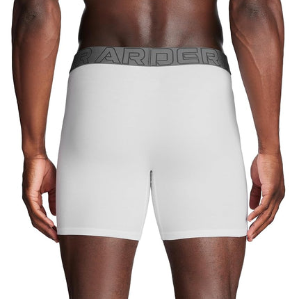 Under Armour Men's Charged Cotton 6-inch Boxerjock 3-Pack, White Solid - Core, XXL