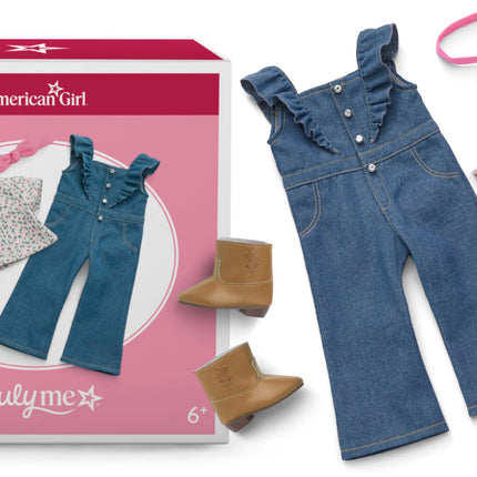 American Girl Western Flowers Denim Jumpsuit