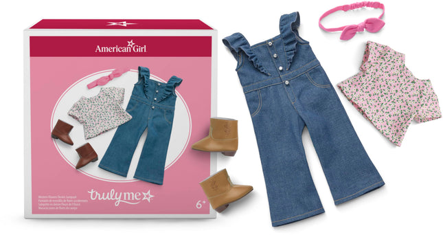 American Girl Western Flowers Denim Jumpsuit