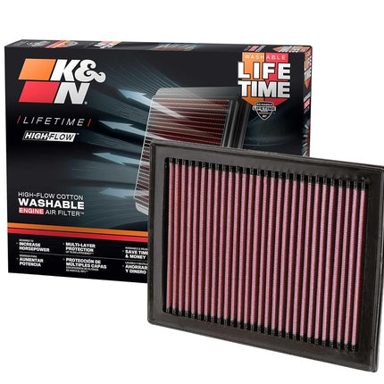 K&N Engine Air Filter: High Performance, Premium, Washable, Replacement Filter: Compatible with 2007-2019 Nissan/Infiniti L4/V6/V8 (Sentra, Juke, Pulsar, Micra, Q50, Q60, Q70, QX70), 33-2409 , Red