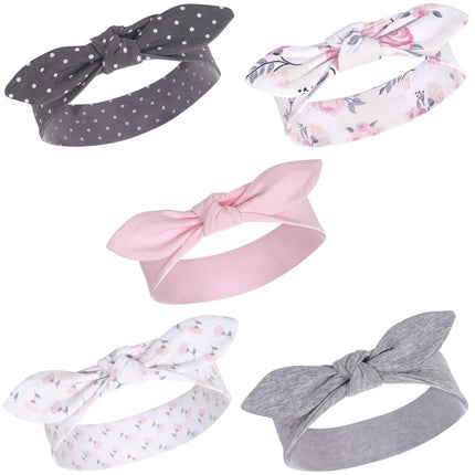 Hudson Baby Unisex Cotton and Synthetic Headbands, Pink Floral, 0-24 Months, Pink Floral, 0-24 Months