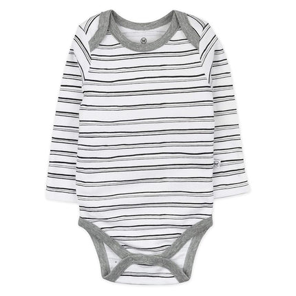 HonestBaby Baby 5-Pack Organic Cotton Long Sleeve Bodysuits, Pattern Play, 3-6 Months