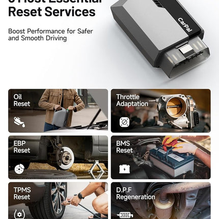 TOPDON Carpal-A OBD2 Code Reader Bluetooth, All System OBD2 Scanner for iOS & Android, Vehicle Health Check, 6 Maintenance Services, Smog Check, Repair Guide, 1 Year Free Update