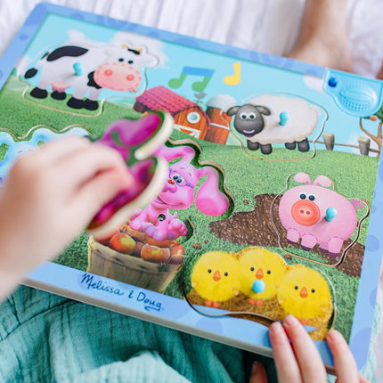 Melissa & Doug Blue's Clues & You! Wooden Sound Puzzle - Musical Farm (6 Pieces)