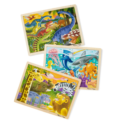 Melissa & Doug Jigsaw Puzzle Bundle (Dinosaur,Safa