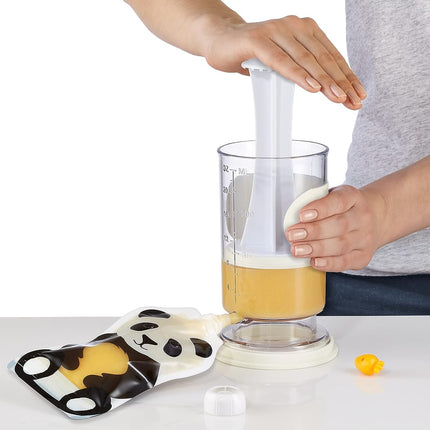 Squooshi Food Pouch Maker/Filler + 12 Large 5 oz Pouches/The Filling Station for Baby and Snack Food Pouches