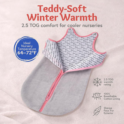 baby deedee Sleep Nest Teddy Baby Sleeping Bag, Ivory, Large (18-36 Months)
