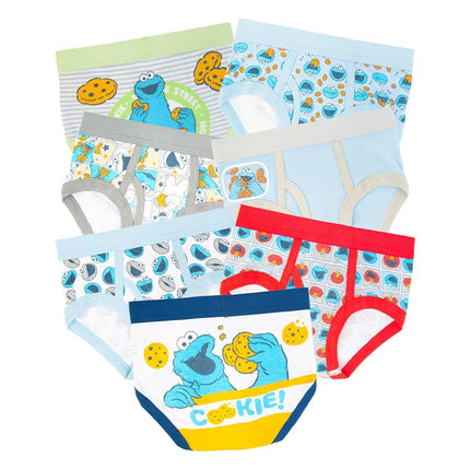 Sous-vêtements pour garçons Sesame Street avec des personnages préférés comme Elmo, Cookie Monster et Big Bird, tailles 18 mois, 2/3T, 4T, lot de 7, Cookie Monster, 2-3T