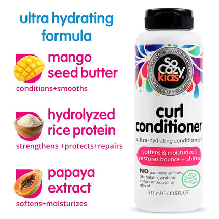 SoCozy Boing Curl Conditioner Sweet-Crème For Kids, No Frizz or Fuss, Curls Done Right, 10.5 Fluid Ounce