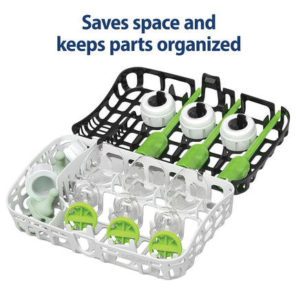 Dr. Brown's Dishwasher Basket for Small Baby Bottle Parts, Pacifiers, and Accessories, Clean, Store and Organize Newborn Essentials, BPA free, Black
