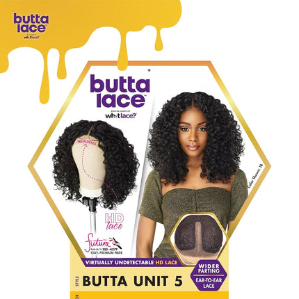 Sensationnel Butta lace front wigs - butta unit 5 glueless extra wide 5 inch deep part synthetic wig preplucked hairline hd lace with babyhair - Butta unit 5 (1B OFFBLACK)