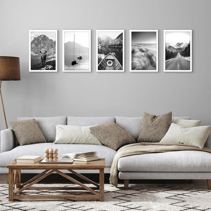 Americanflat 11x17 Picture Frame with Polished Plexiglass - Set of 5 - Galleria Collection - Gallery Wall Frame Set for Wall Display - White