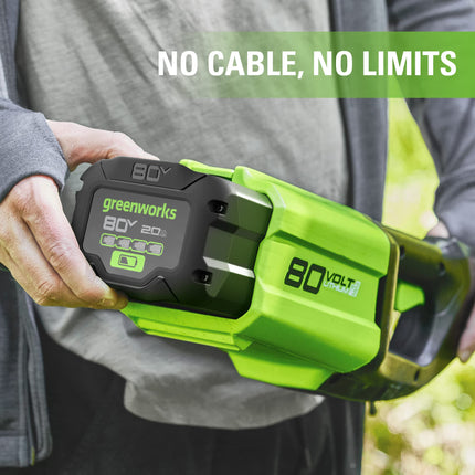 Batería de iones de litio Greenworks 80 V 2.0 Ah (batería original Greenworks / más de 75 herramientas compatibles)