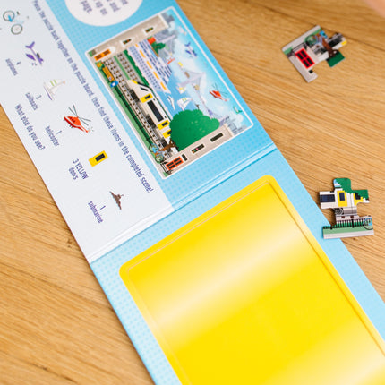 Melissa & Doug Take-Along Magnetic Jigsaw Puzzles Travel Toy – Vehicles (2 15-Piece Puzzles)