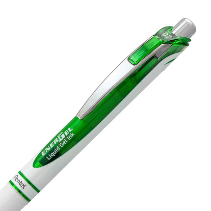 Pentel EnerGel Pearl Retractable Liquid Gel Pen, (0.7mm) Metal Tip, Medium Line, Lime Green Accent, Lime Green Ink, 12 pack (BL77PW-K)