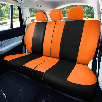 FH Group Automotive Seat Covers Orange Universal Fit Bucket and Bench Cover fits most Cars, SUVs, and Trucks (Full Set Airbag Compatible with Split Bench) FB030ORANGE115