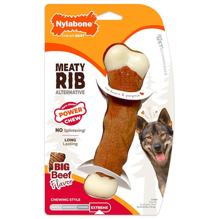 Nylabone Meaty Rib Alternative Dog Chew Toy, Beef