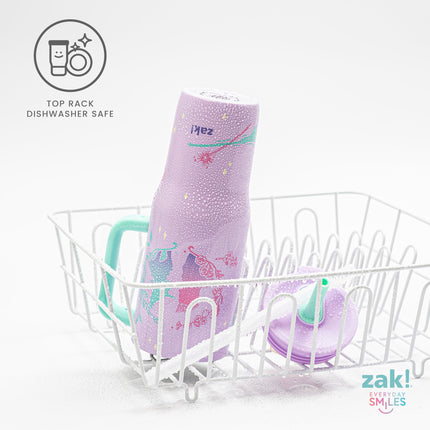 Zak Designs Wicked: vaso de viaje Sutton para llevar, 887 ml, acero inoxidable con aislamiento al vacío, pajita de silicona y asa de transporte para bebidas frías (Glinda y Elphaba)