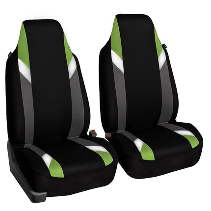 Fundas de asiento delanteras de tela FH Group para asientos individuales, funda de asiento de 1 pieza, ajuste universal, compatible con airbag, fundas de asiento para SUV, furgoneta, verde