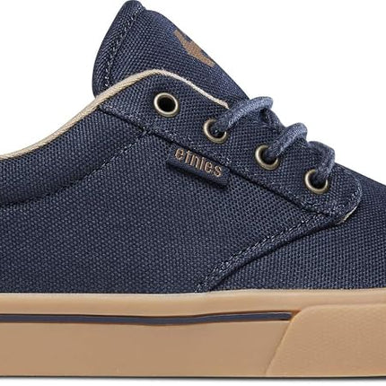 Etnies Jameson 2 Eco Sustainable Skate Style, Reinforced Cupsole, Cushioned Feel, Everyday Sneakers, Vegan - Navy/Gum/Gold - 9,5