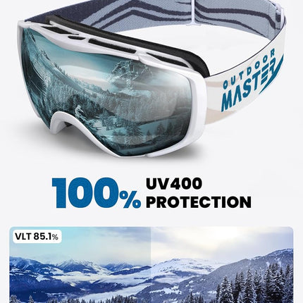 OutdoorMaster Ski Goggles with Cover, Anti-Fog OTG Snow/Snowboard Goggles